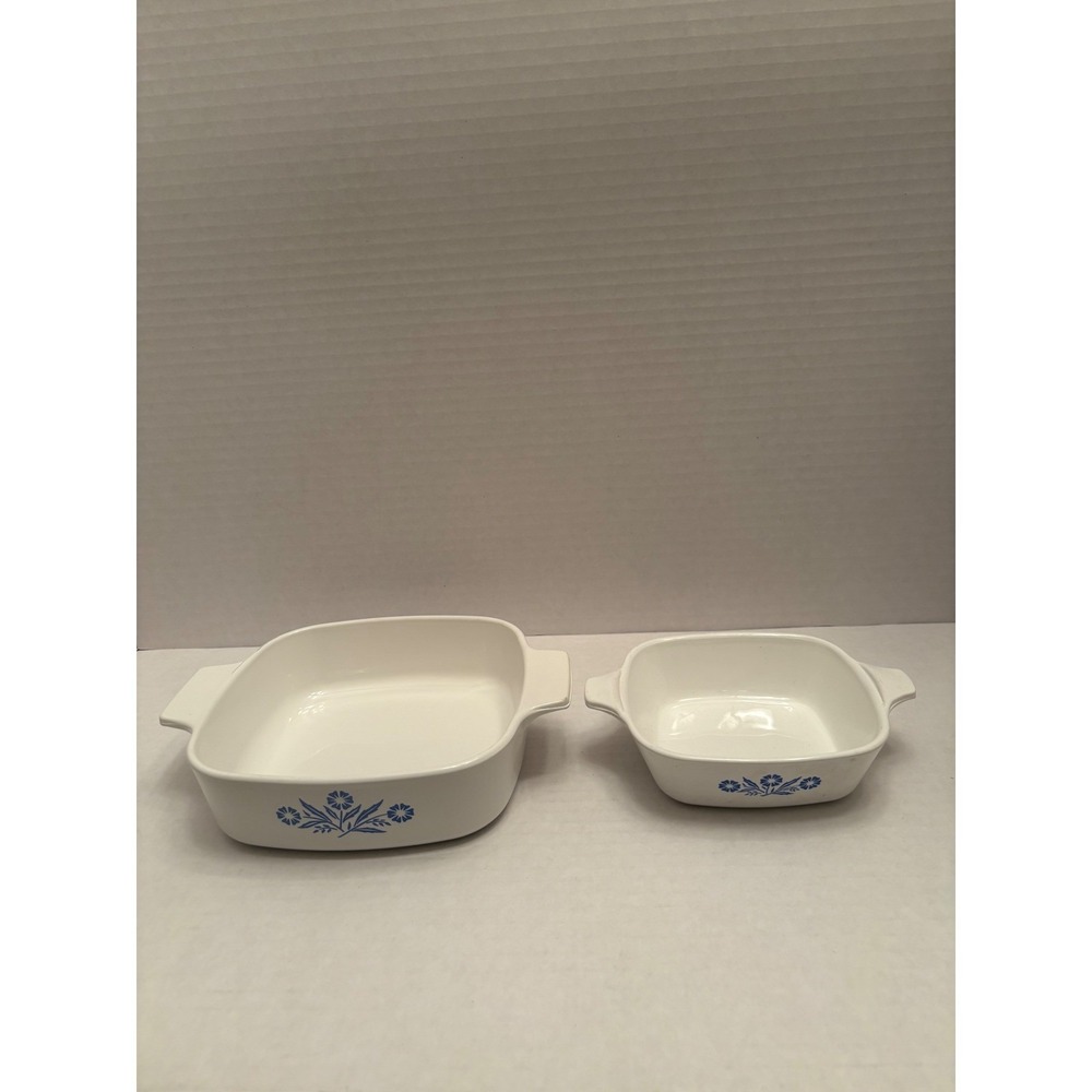 Vintage Corning Ware Cornflower Blue 1 Quart A-1-B and P-41 Petite Pan Set